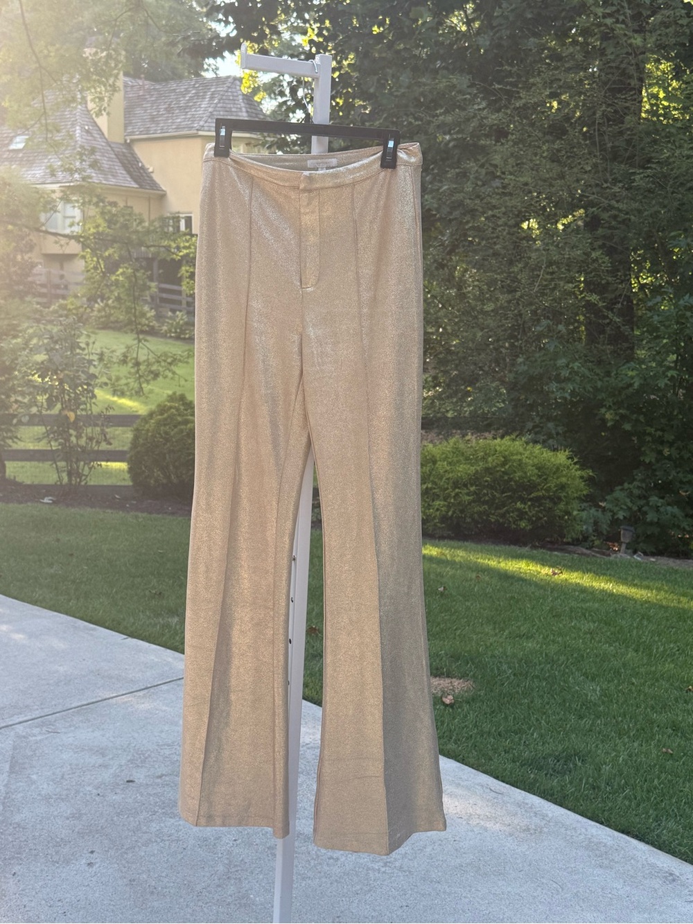 Flying Tomato Metallic Gold Flare Pants